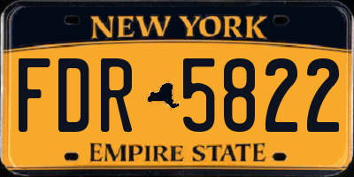 NY license plate FDR5822