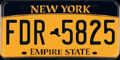 NY license plate FDR5825