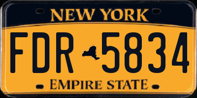 NY license plate FDR5834