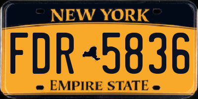NY license plate FDR5836