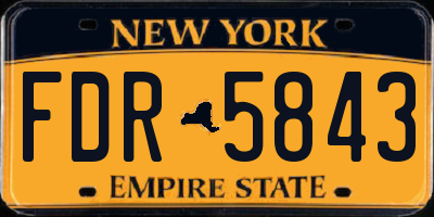 NY license plate FDR5843