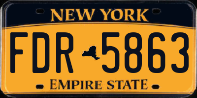 NY license plate FDR5863