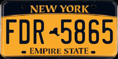 NY license plate FDR5865