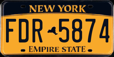 NY license plate FDR5874
