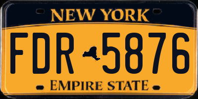 NY license plate FDR5876