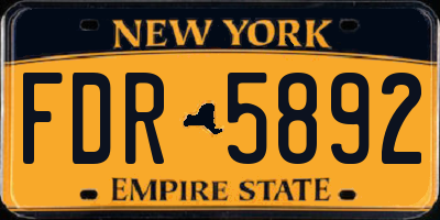 NY license plate FDR5892