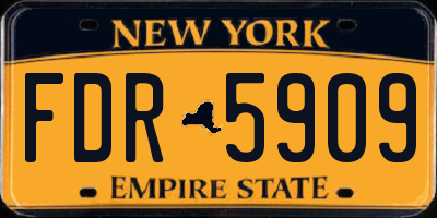 NY license plate FDR5909