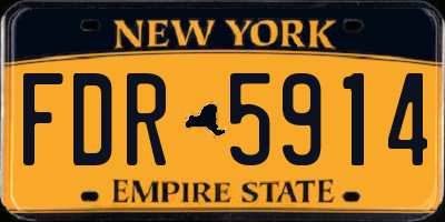NY license plate FDR5914