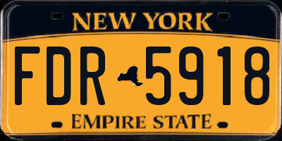 NY license plate FDR5918
