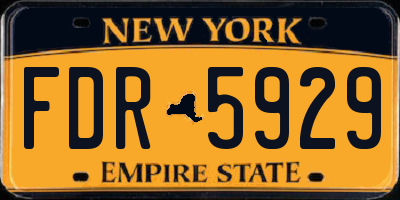 NY license plate FDR5929