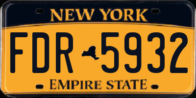 NY license plate FDR5932