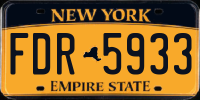 NY license plate FDR5933