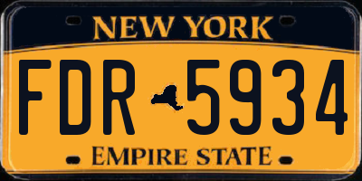 NY license plate FDR5934