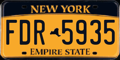 NY license plate FDR5935