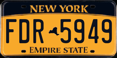 NY license plate FDR5949