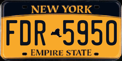 NY license plate FDR5950