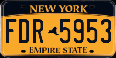 NY license plate FDR5953