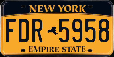 NY license plate FDR5958