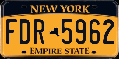 NY license plate FDR5962