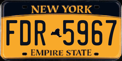 NY license plate FDR5967
