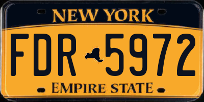 NY license plate FDR5972