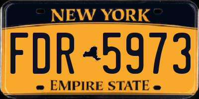 NY license plate FDR5973