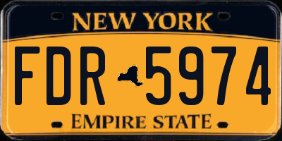 NY license plate FDR5974