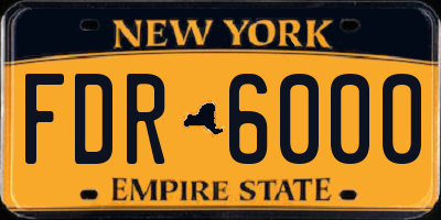 NY license plate FDR6000