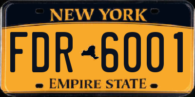 NY license plate FDR6001