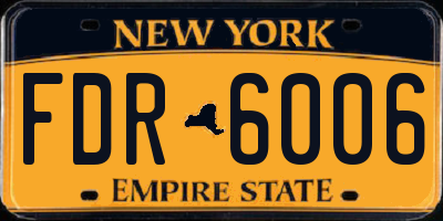 NY license plate FDR6006