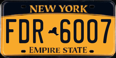 NY license plate FDR6007