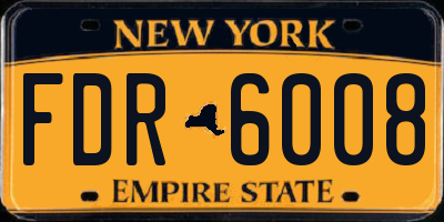 NY license plate FDR6008