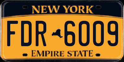 NY license plate FDR6009
