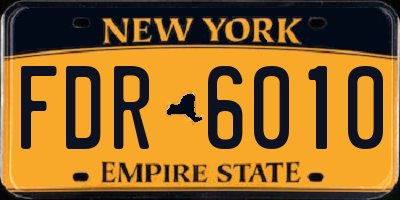NY license plate FDR6010