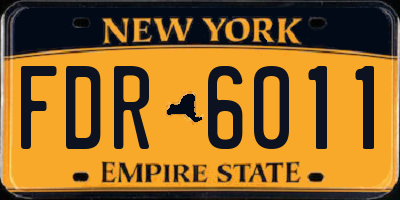 NY license plate FDR6011