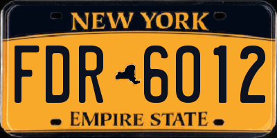 NY license plate FDR6012