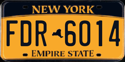 NY license plate FDR6014