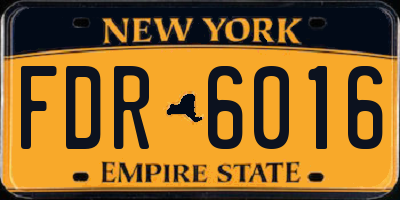 NY license plate FDR6016