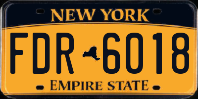 NY license plate FDR6018