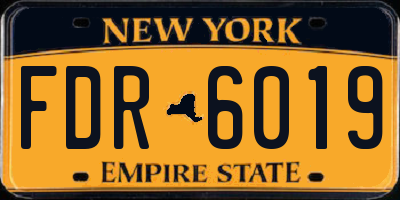 NY license plate FDR6019