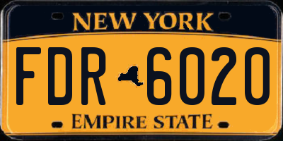 NY license plate FDR6020