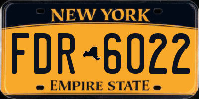 NY license plate FDR6022