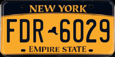 NY license plate FDR6029