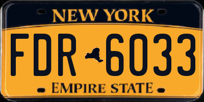 NY license plate FDR6033