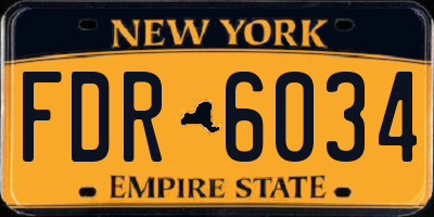 NY license plate FDR6034