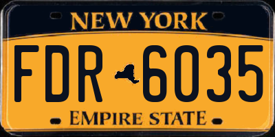 NY license plate FDR6035