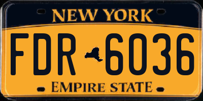 NY license plate FDR6036