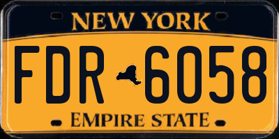 NY license plate FDR6058