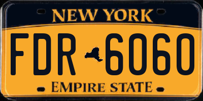 NY license plate FDR6060