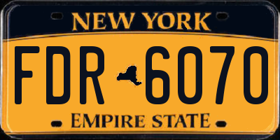 NY license plate FDR6070